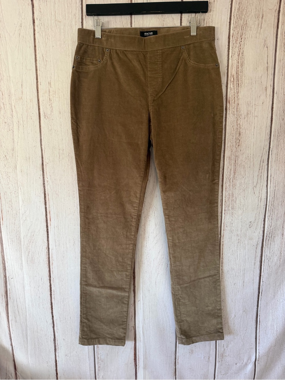 Kenneth Cole Reaction Corduroy Pants Size 10 Brown Stretch